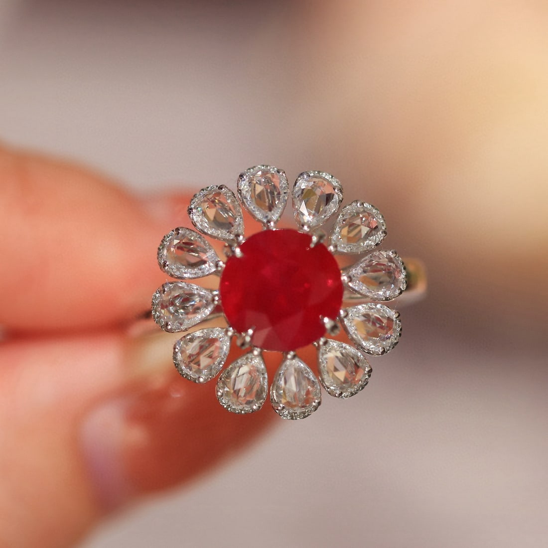 14k Gold 4.18 Ctw Natural Ruby & Sapphire Ring - 2