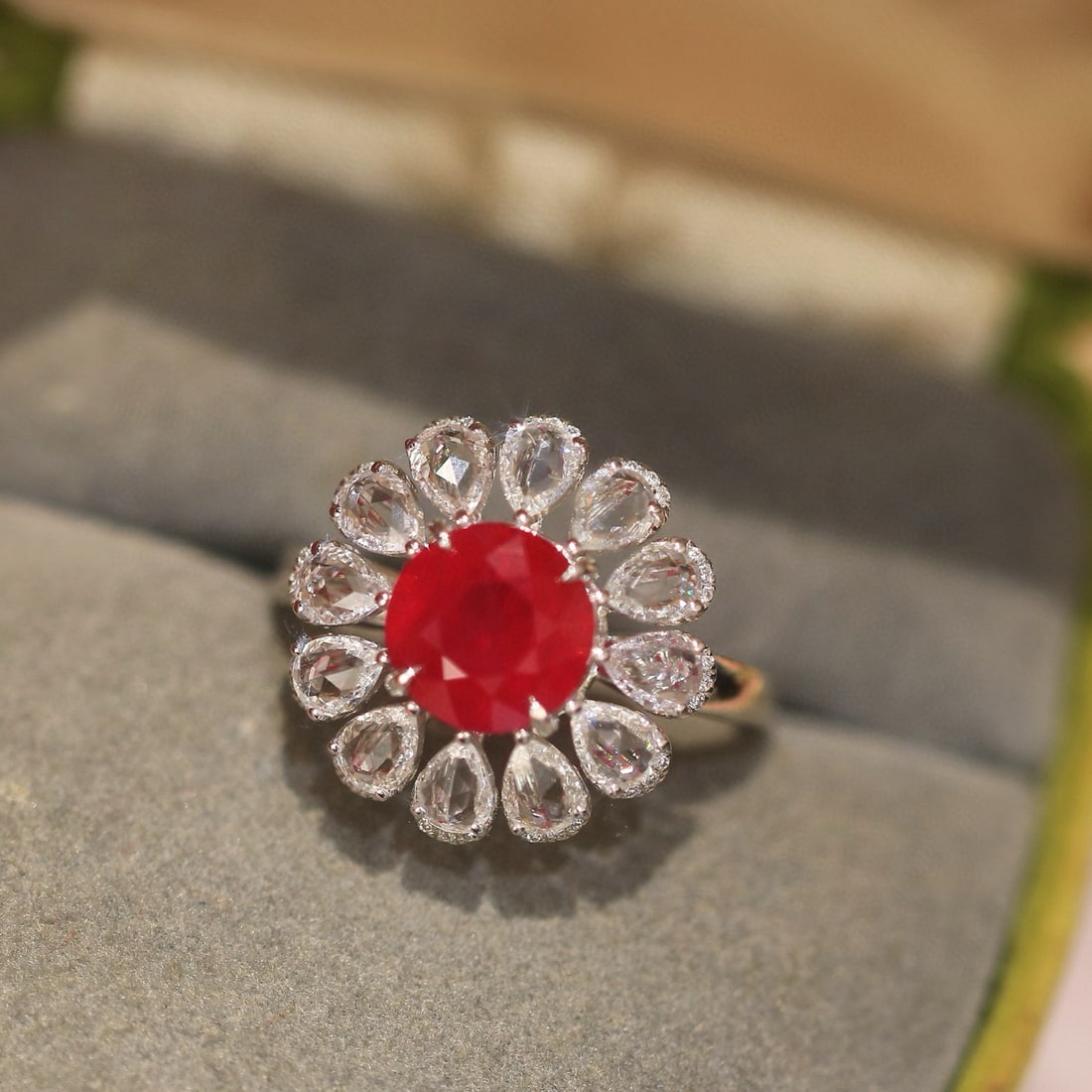 14k Gold 4.18 Ctw Natural Ruby & Sapphire Ring - 5