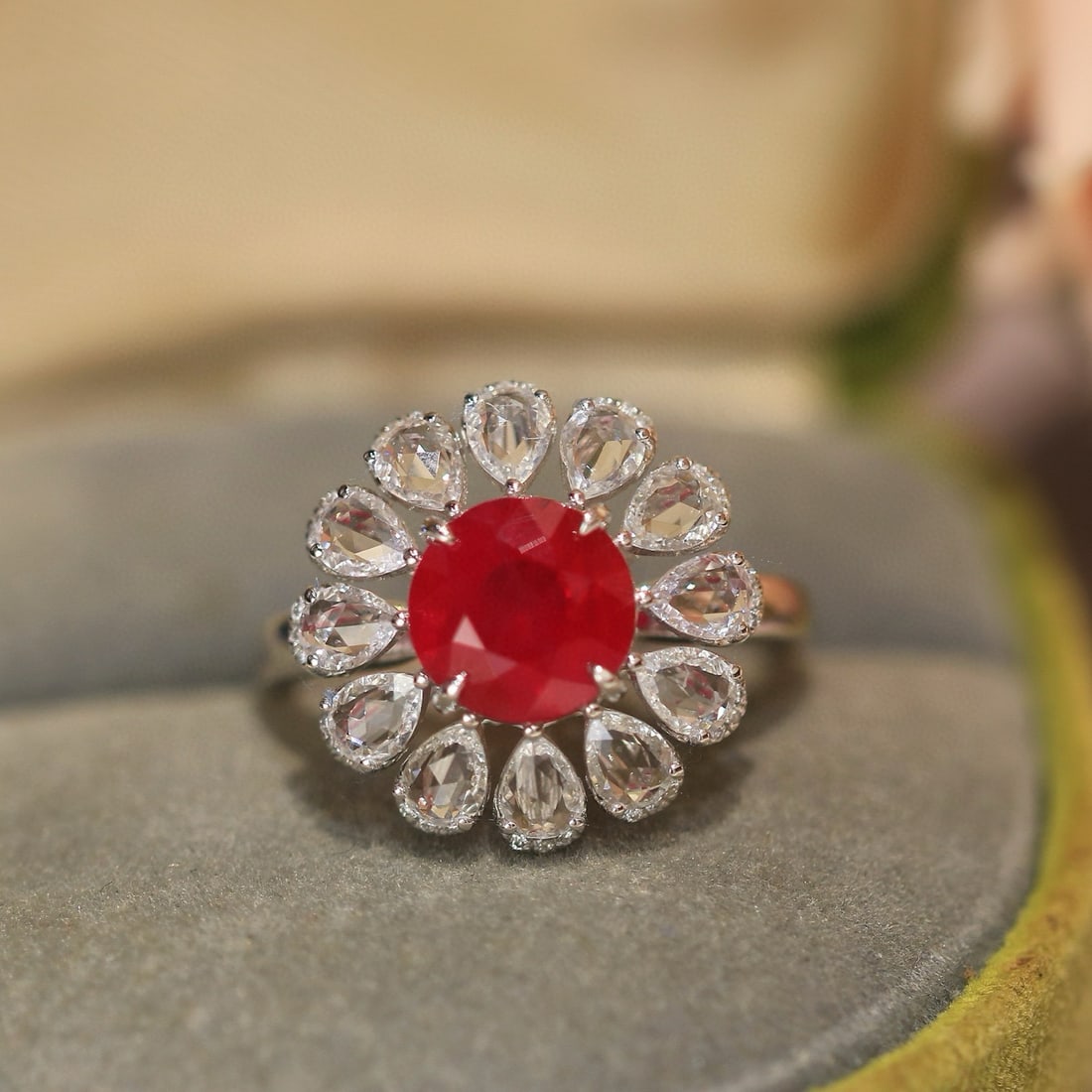 14k Gold 4.18 Ctw Natural Ruby & Sapphire Ring - 6