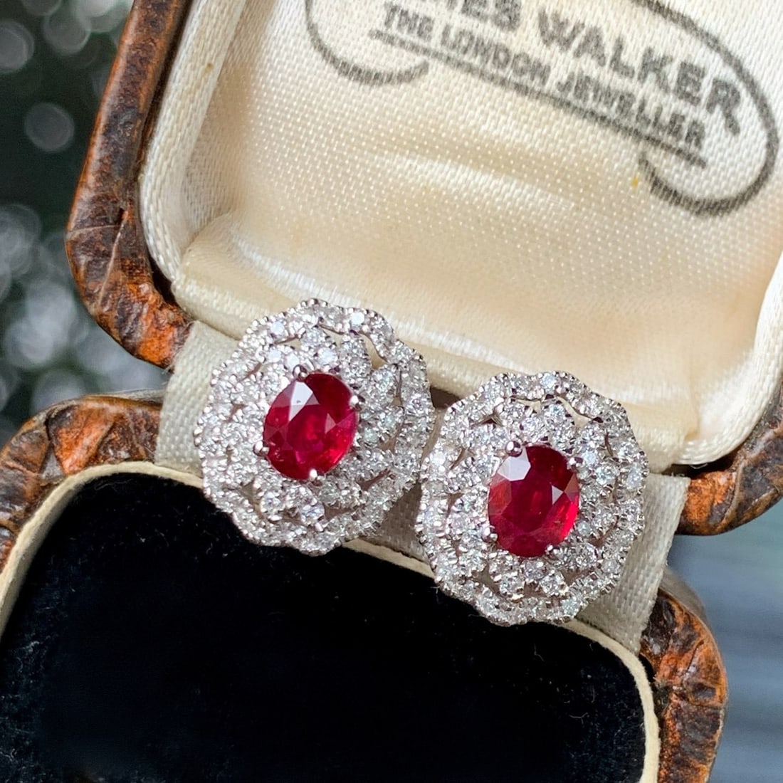14k Gold 1.28 Ctw Natural Ruby & Diamond Earrings - 2