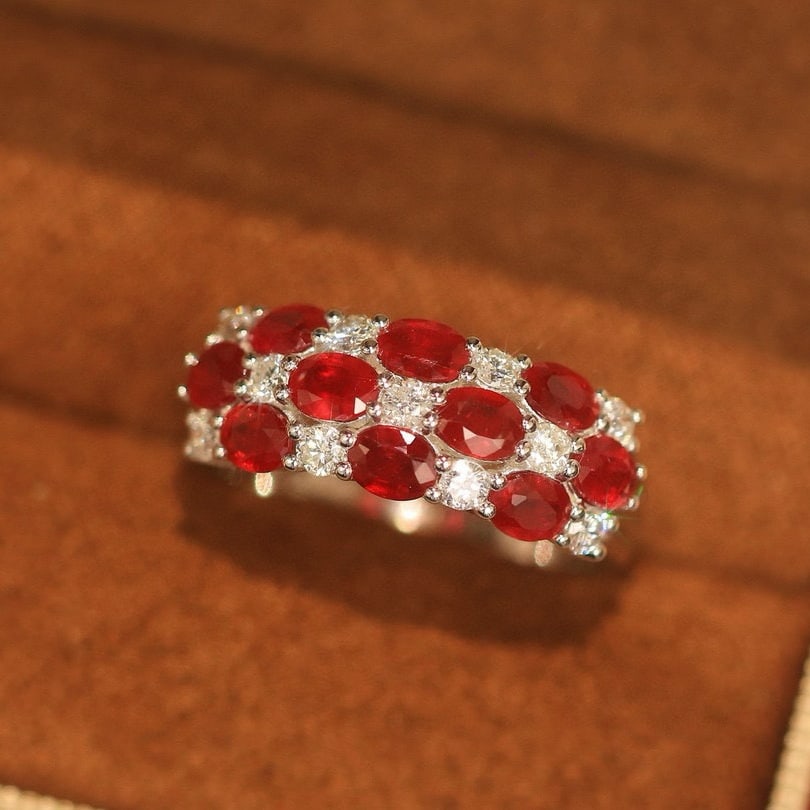 14k Gold 2.39 Ctw Natural Ruby & Diamond Ring - 4