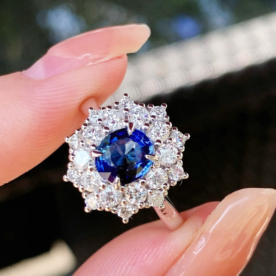 14k Gold 2.02 Ctw Natural Sapphire & Diamond Ring - 3