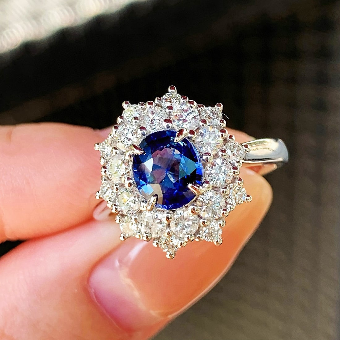 14k Gold 2.02 Ctw Natural Sapphire & Diamond Ring - 4