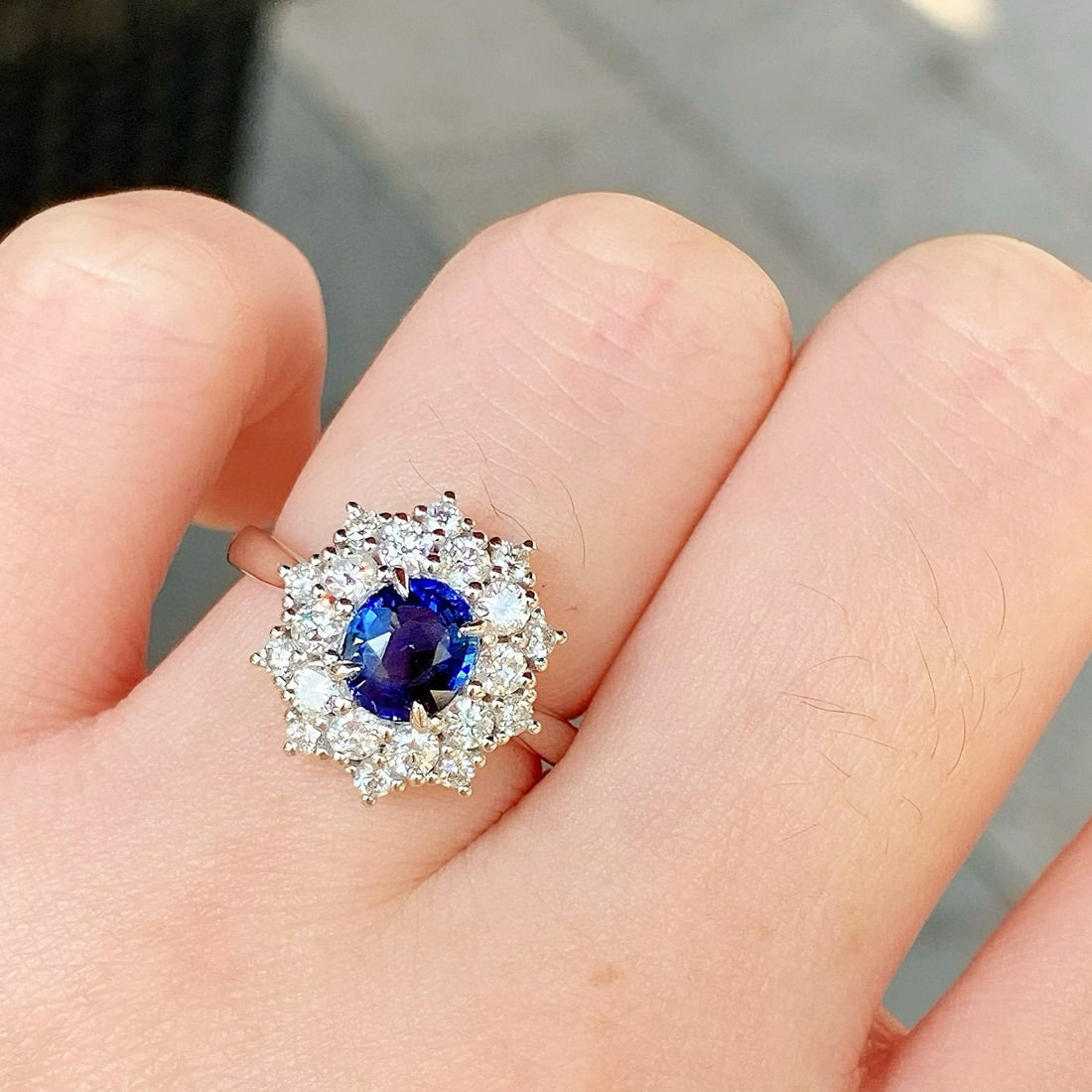 14k Gold 2.02 Ctw Natural Sapphire & Diamond Ring - 5