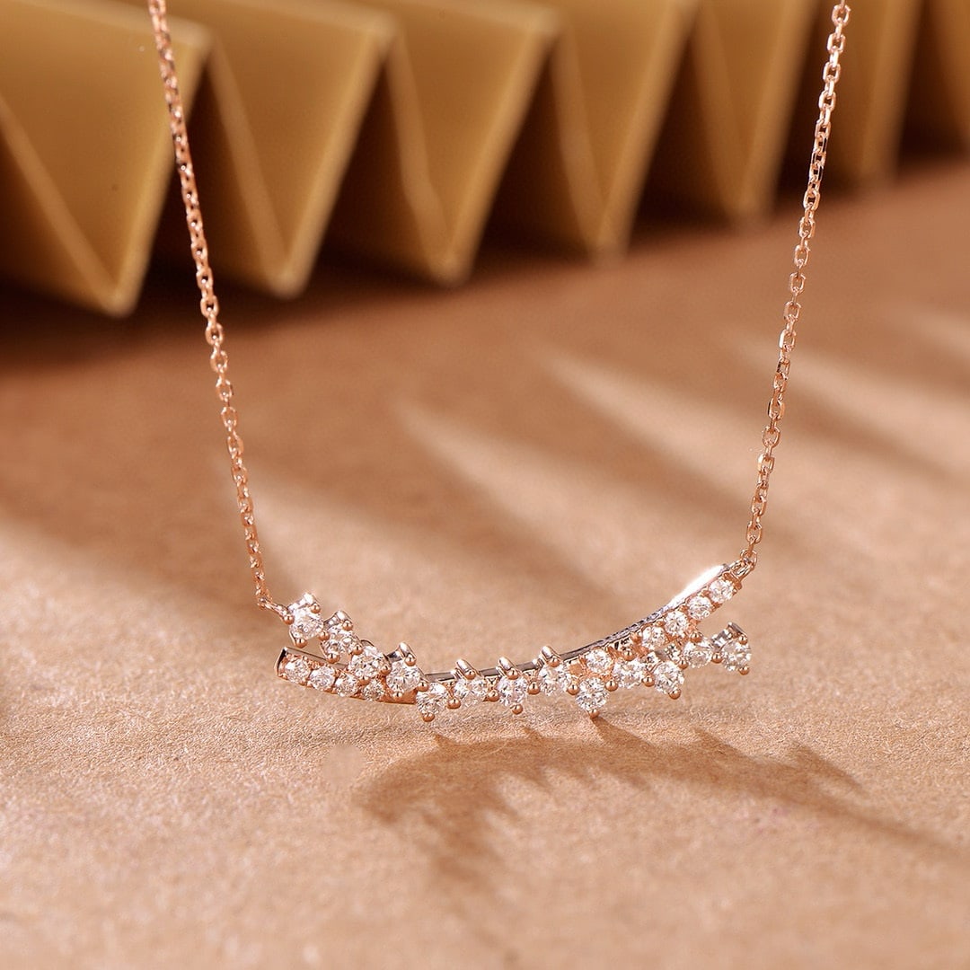 14k Gold 0.5 Ct Natural H Diamond Necklace: Ref:230981135 / / gold content:14k gold / / main gemstone:diamond / / shape:round / / carat weight:0. 5ct / / clarity grade:vs-si / / color:h / / treatment:natural / / cut grade:g / / Low Estimate: