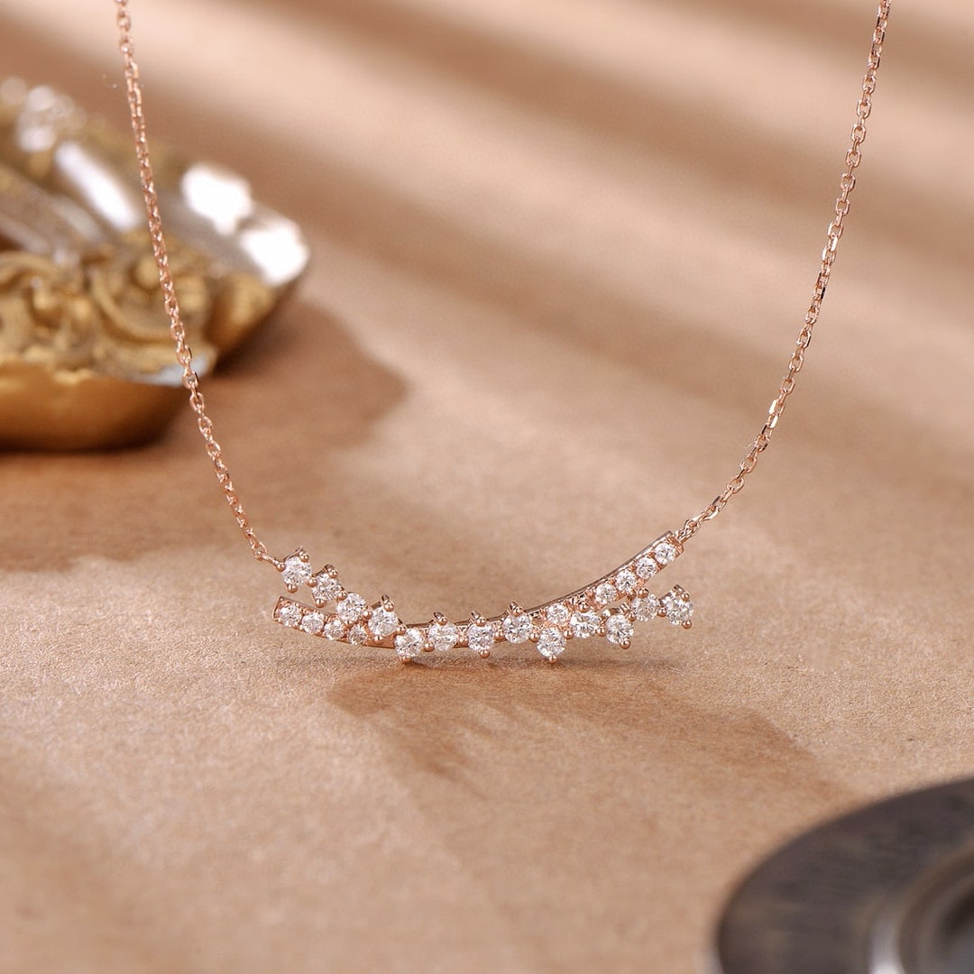 14k Gold 0.5 Ct Natural H Diamond Necklace - 3