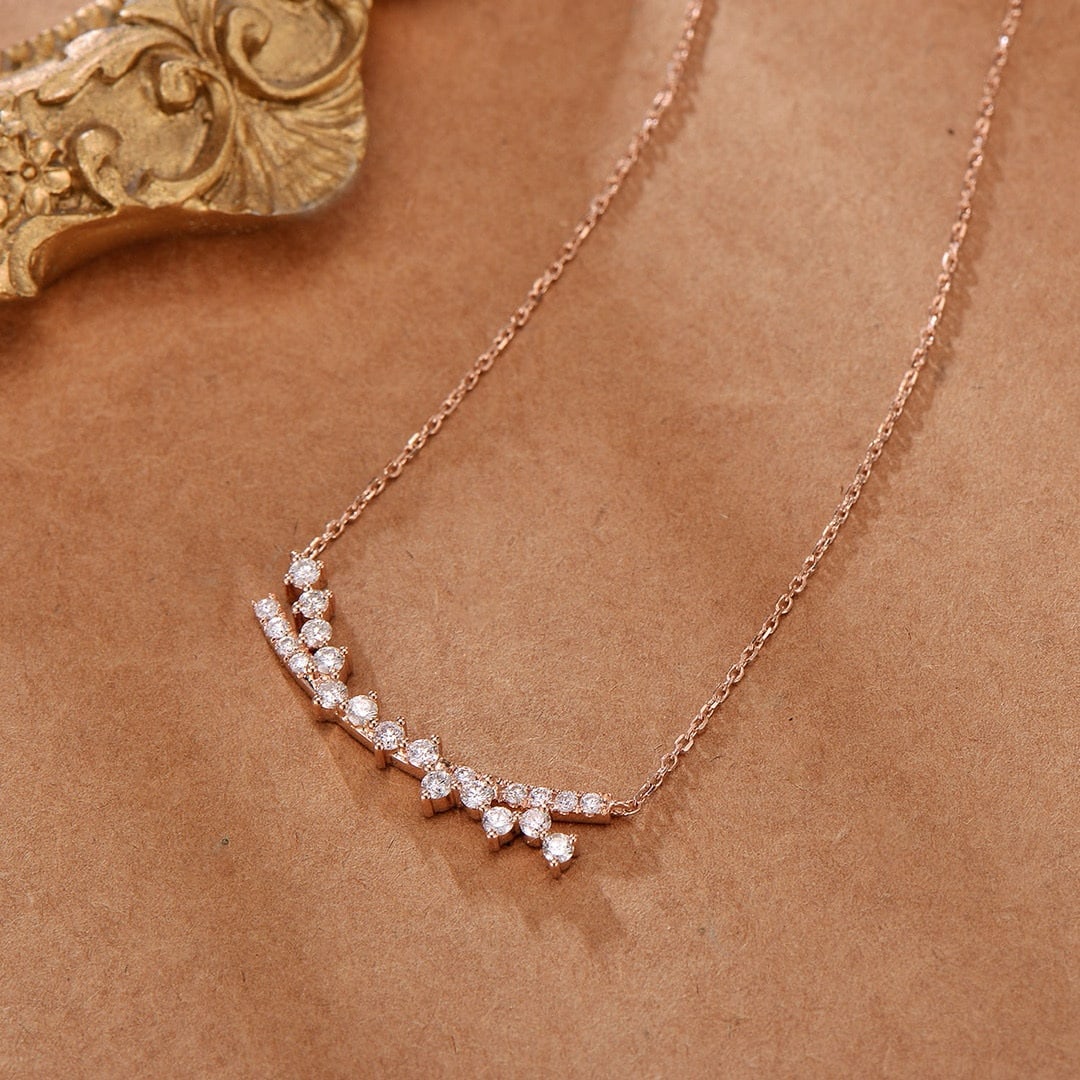 14k Gold 0.5 Ct Natural H Diamond Necklace - 4