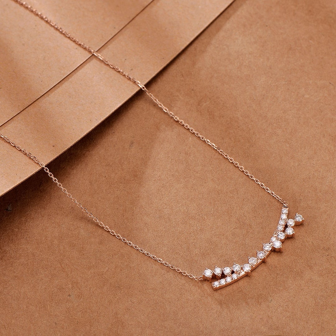 14k Gold 0.5 Ct Natural H Diamond Necklace - 5