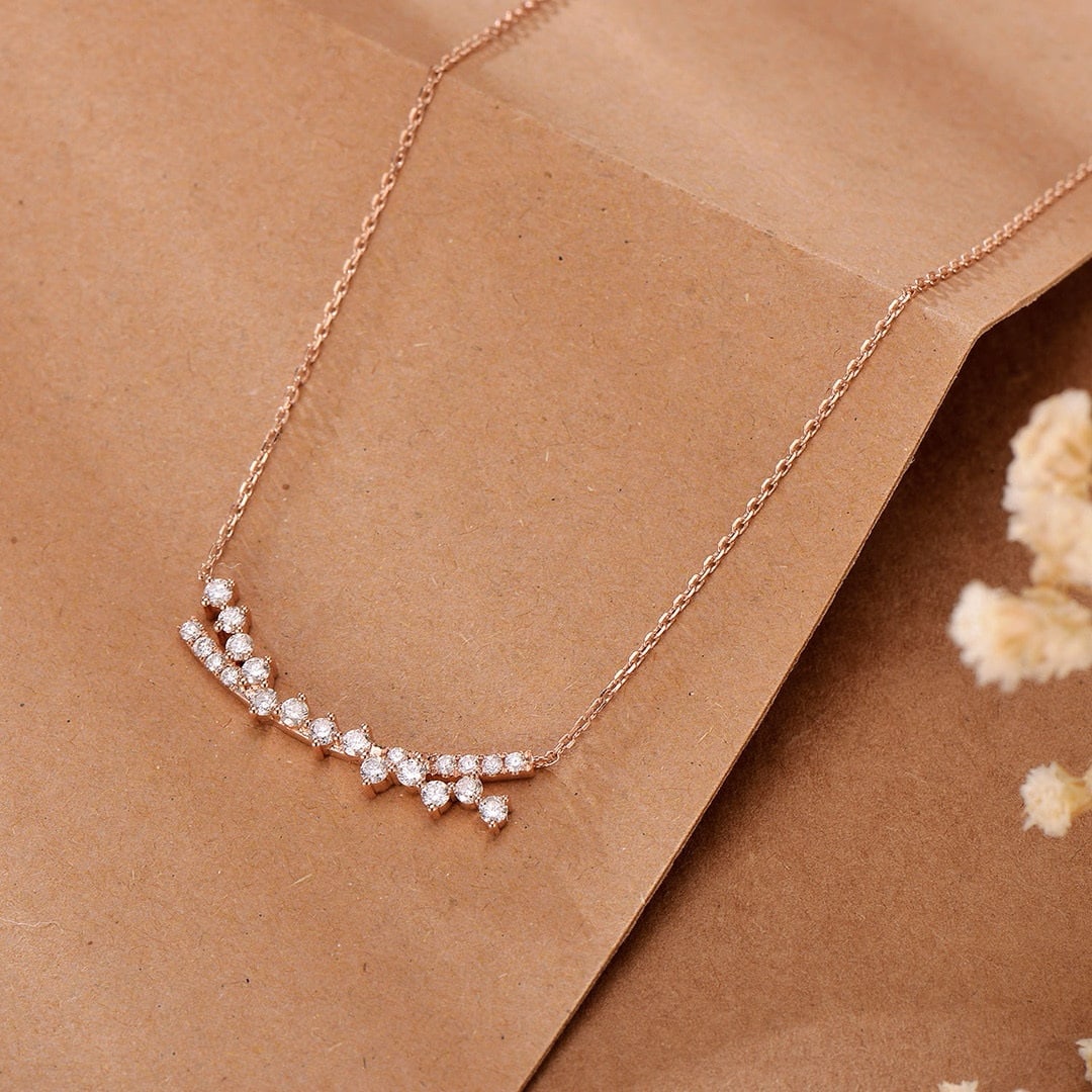 14k Gold 0.5 Ct Natural H Diamond Necklace - 6