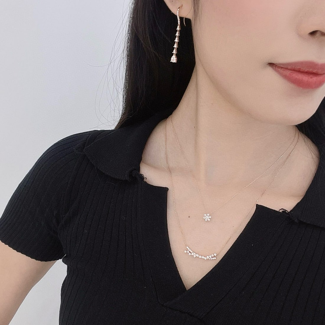 14k Gold 0.5 Ct Natural H Diamond Necklace - 7