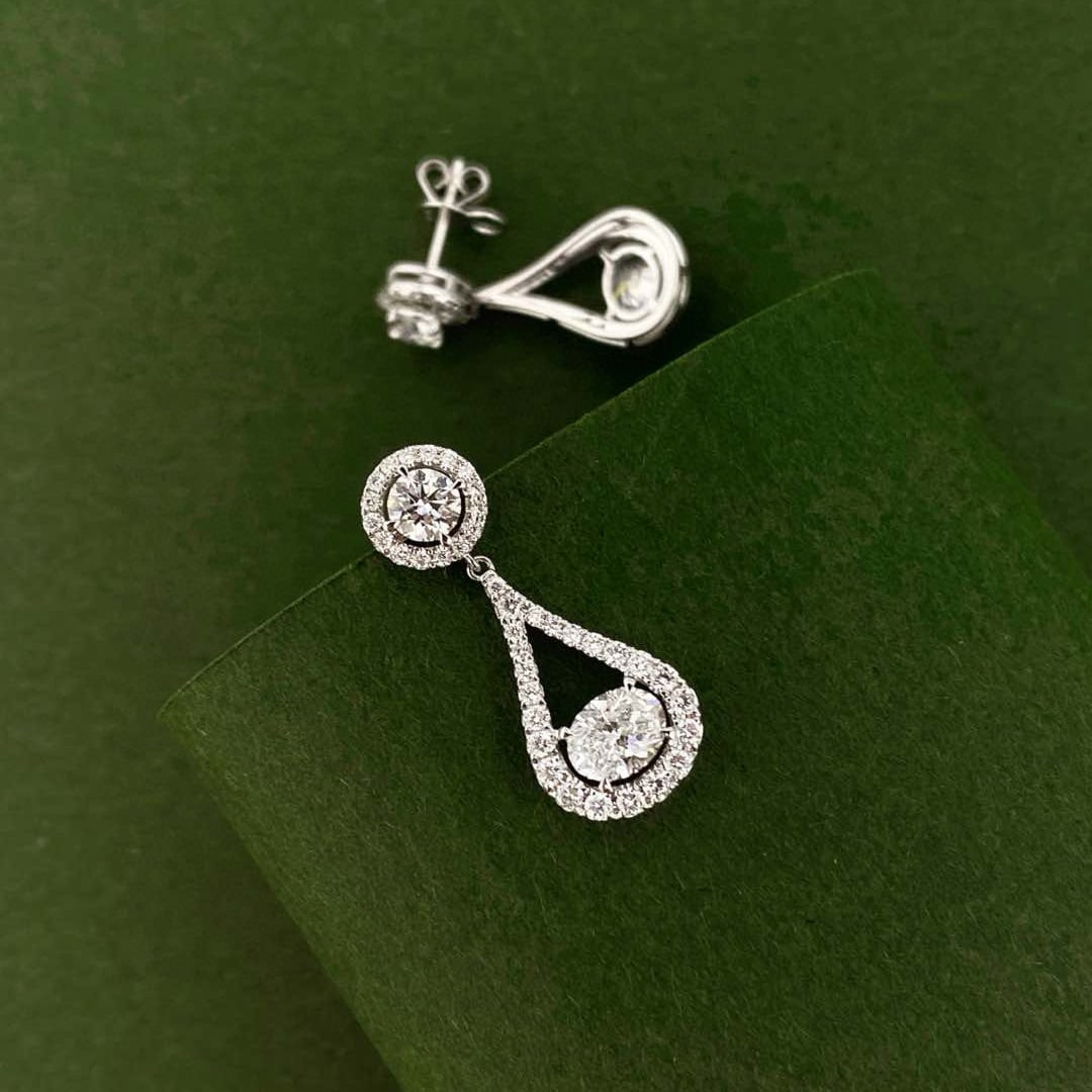 Gia Certified 14k Gold 2.45 Ctw Natural E Vs-si Multiply Diamond Earrings - 8