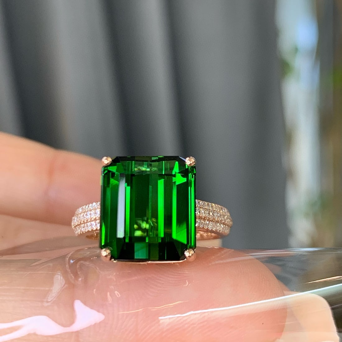 14k Gold 8.20 Ctw Natural Tourmaline & Diamond Ring - 6
