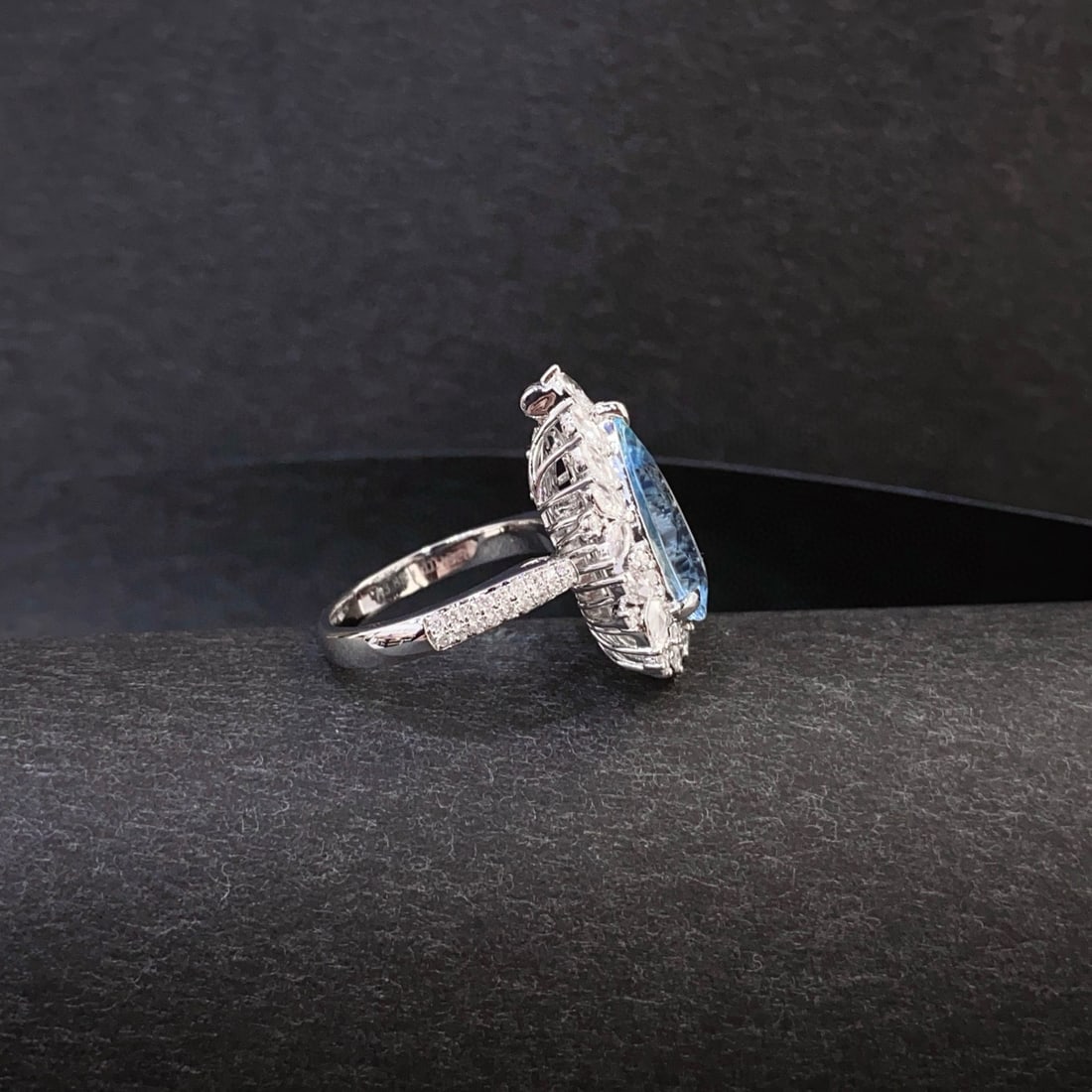 14k Gold 5.03 Ctw Natural Aquamarine & Diamond Ring/pendant( Without Chain ) - 3