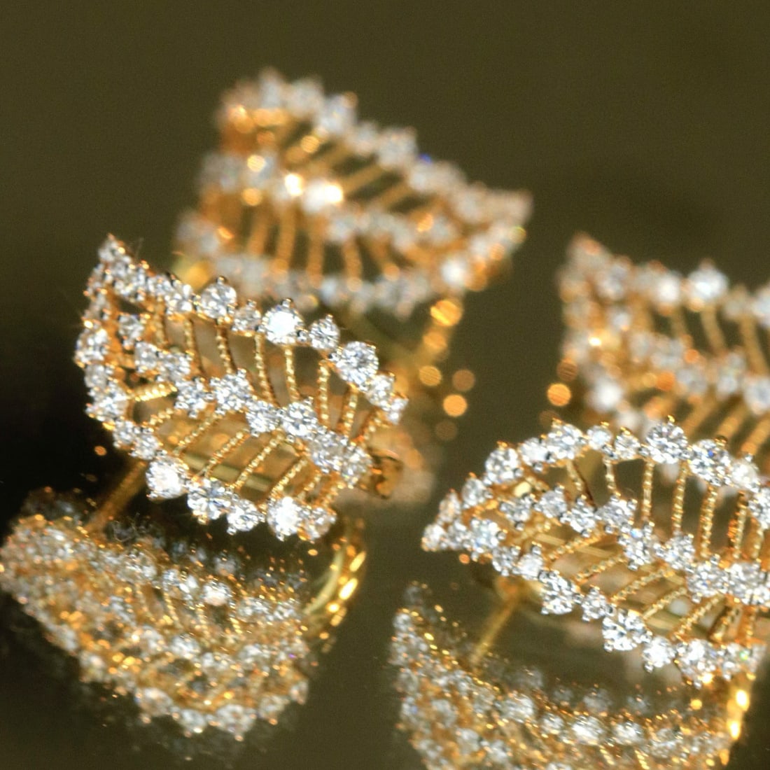 14k Gold 0.82 Ct Natural H Diamond Earrings - 5