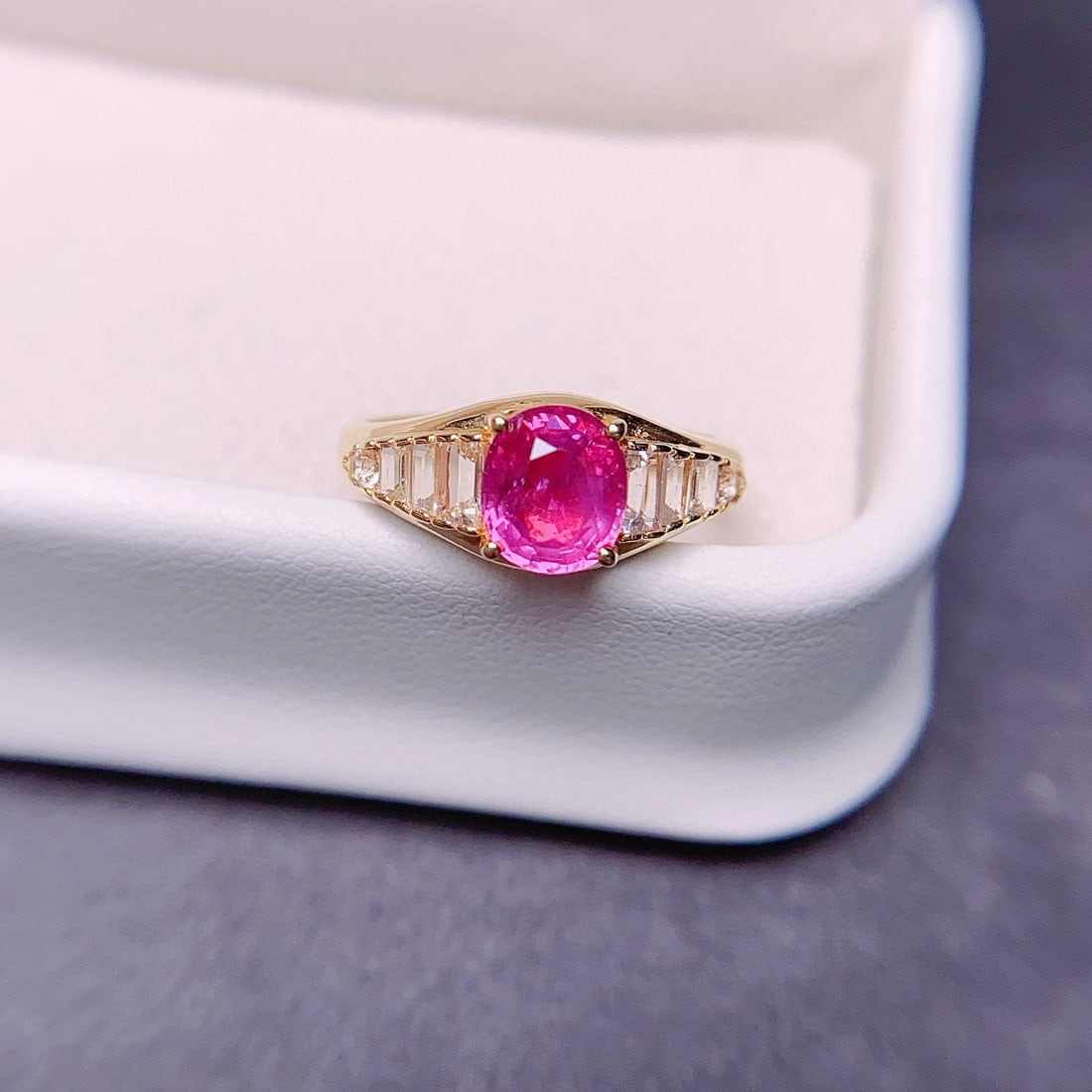 14k Gold 1.25 Ct Natural Ruby & Diamond Ring (1 of 7)