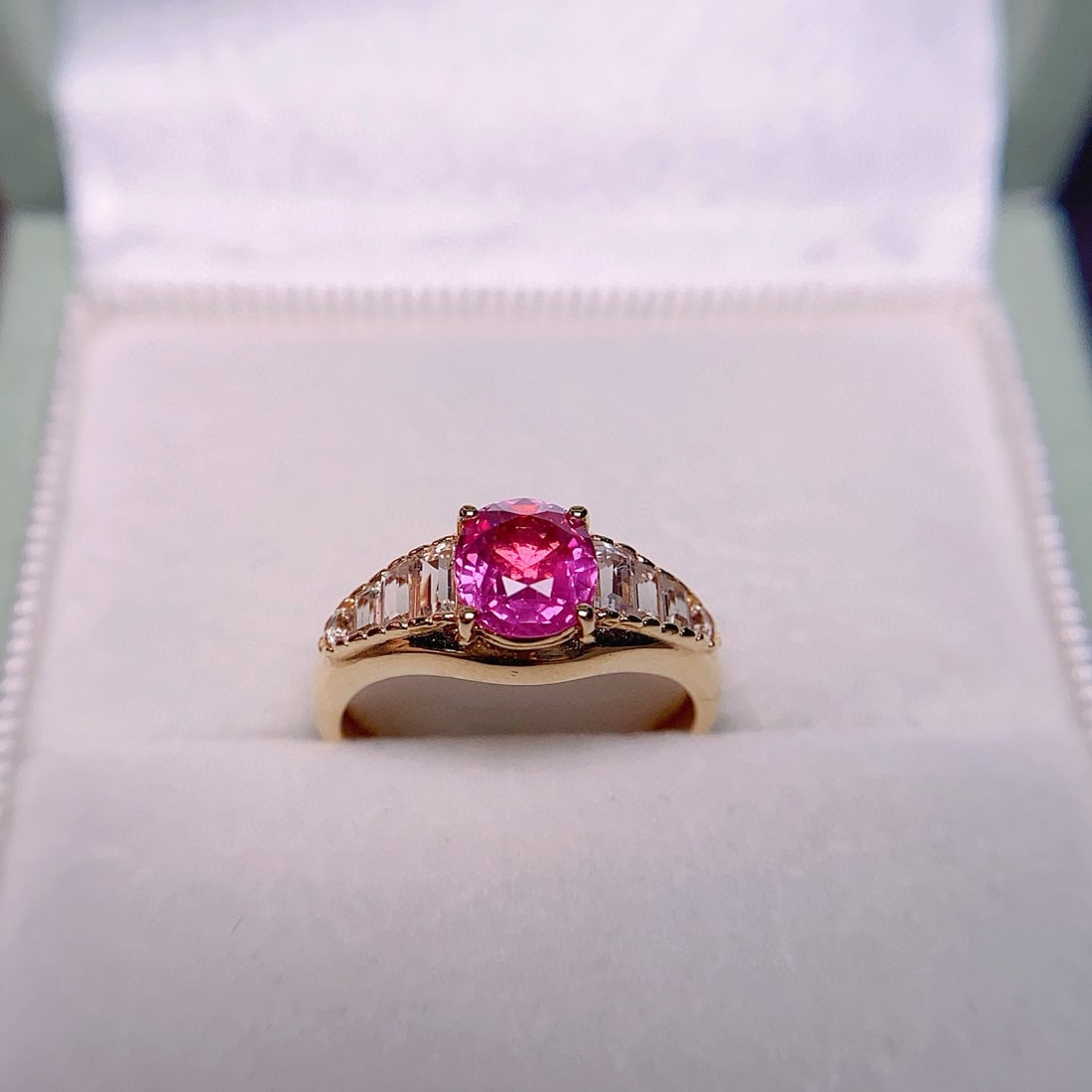 14k Gold 1.25 Ct Natural Ruby & Diamond Ring - 2