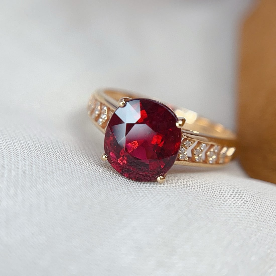 14k Gold 2.70 Ct Natural Tourmaline & Diamond Ring - 2