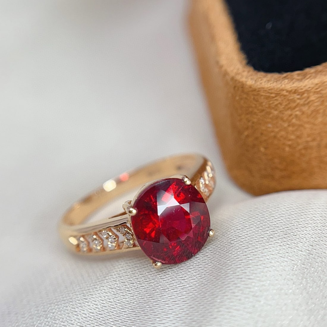 14k Gold 2.70 Ct Natural Tourmaline & Diamond Ring - 3