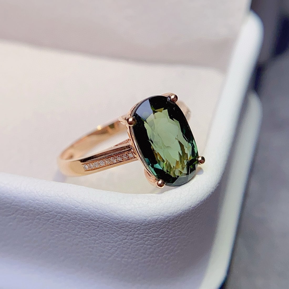 14k Gold 2.85 Ct Natural Tourmaline & Diamond Ring - 3