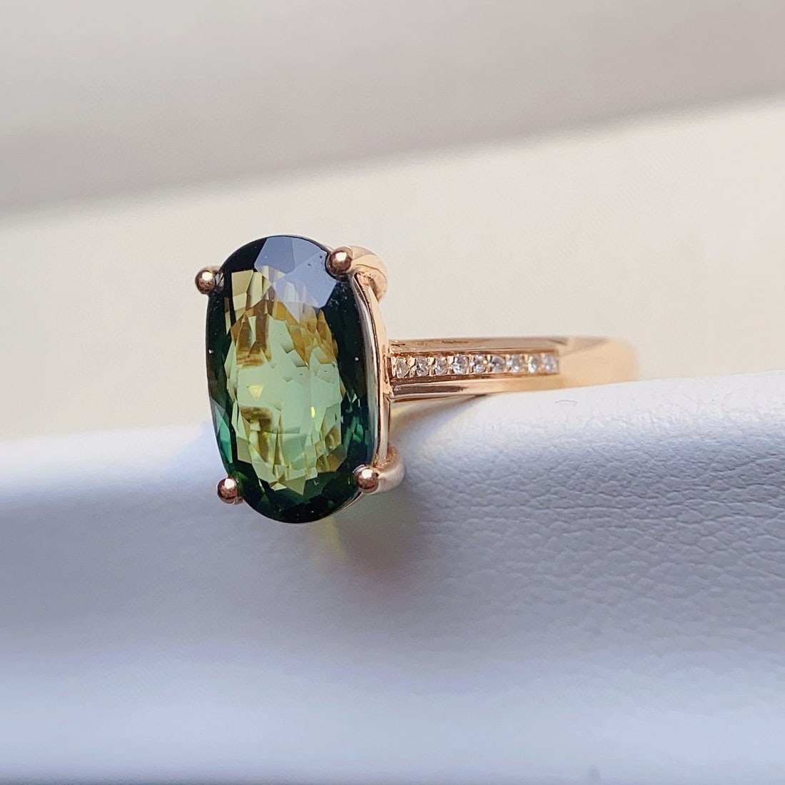 14k Gold 2.85 Ct Natural Tourmaline & Diamond Ring - 5
