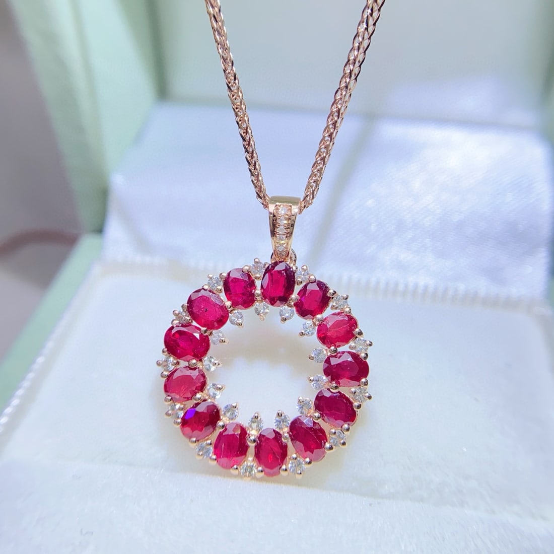 14k Gold 3.30 Ct Natural Ruby & Sapphire Pendant( Without Chain ) - 4