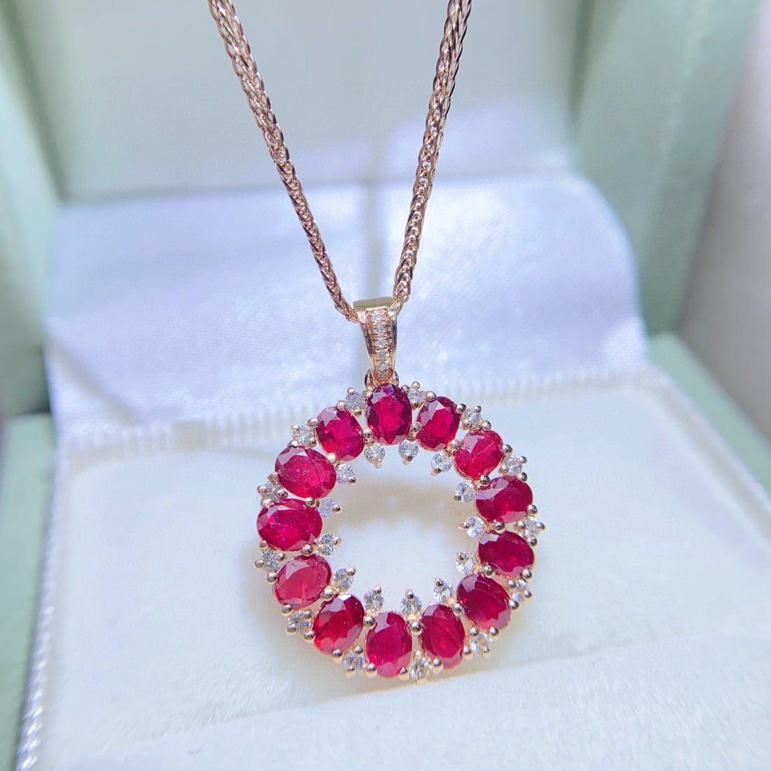 14k Gold 3.30 Ct Natural Ruby & Sapphire Pendant( Without Chain ) - 5