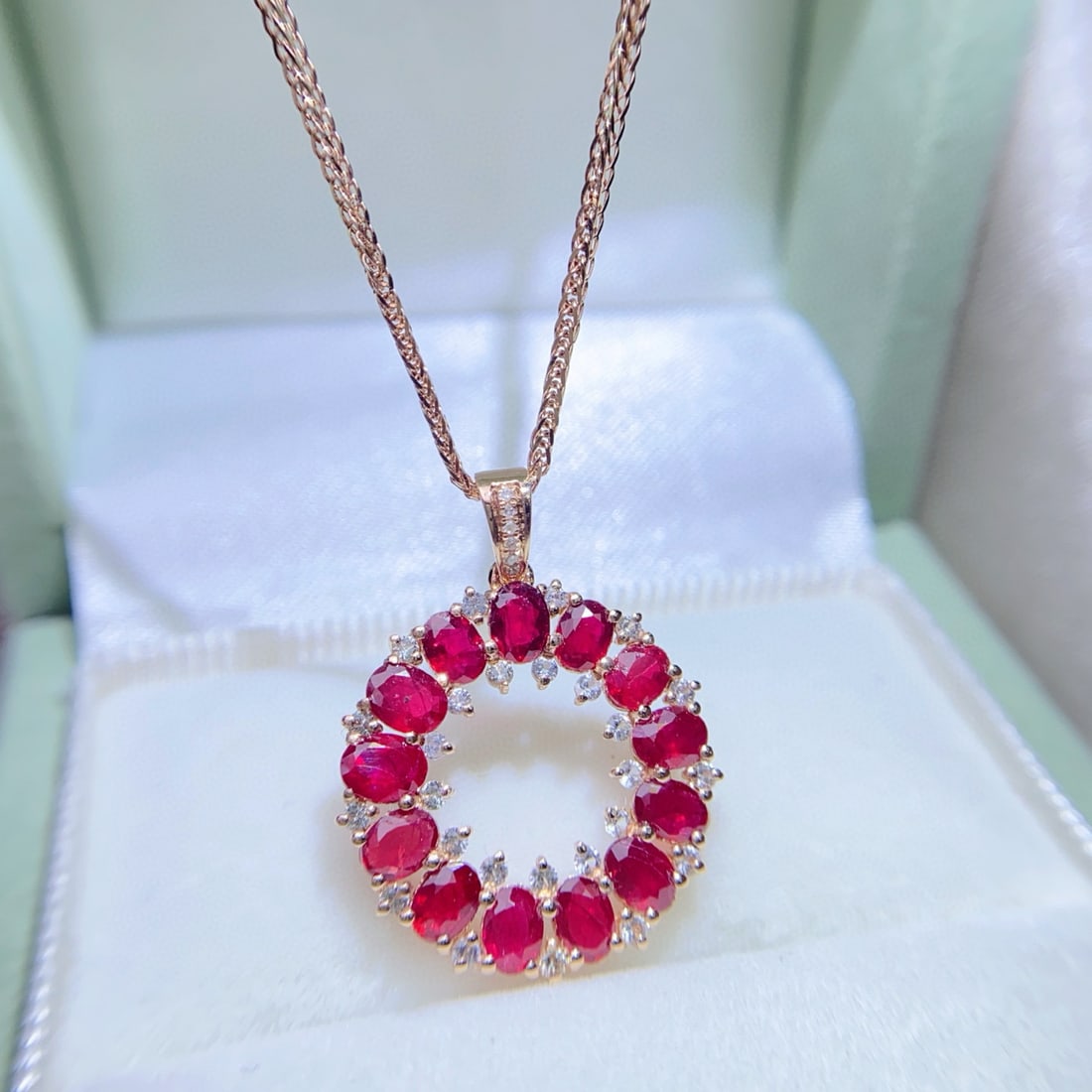 14k Gold 3.30 Ct Natural Ruby & Sapphire Pendant( Without Chain ) - 6