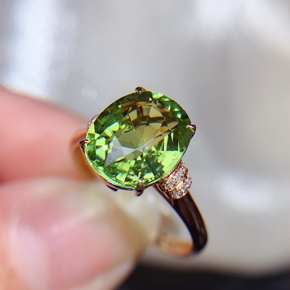 14k Gold 3.60 Ct Natural Tourmaline & Diamond Ring - 3