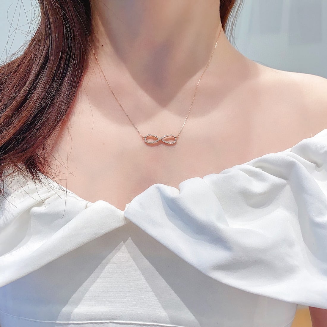 14k Gold 0.25 Ct Natural H Diamond Necklace - 3
