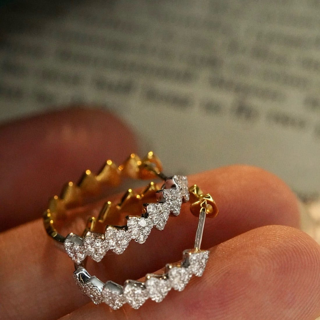 14k Gold 0.42 Ct Natural H Diamond Earrings - 5