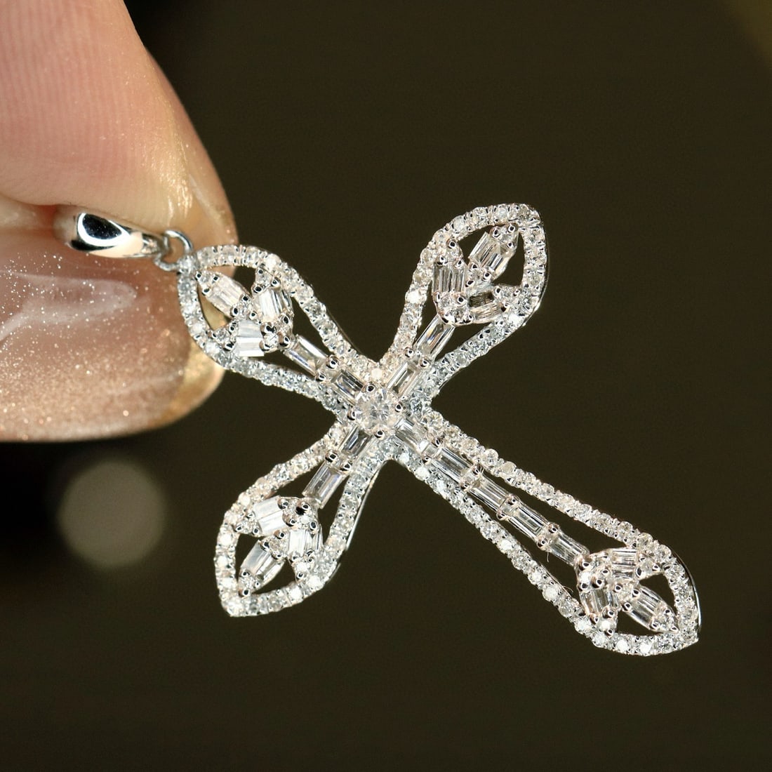 14k Gold 0.6 Ct Natural H Diamond Pendant( Without Chain ) - 7