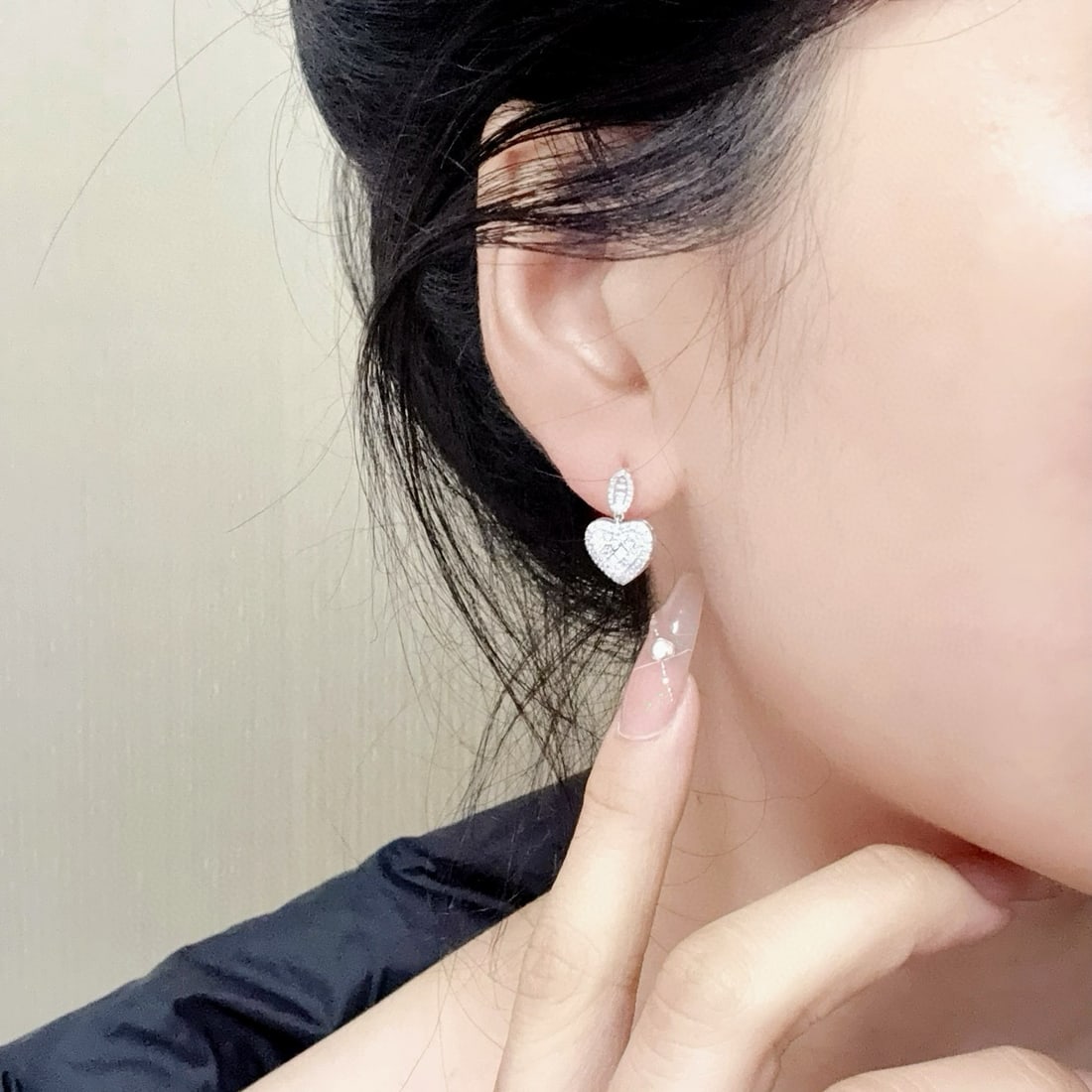 14k Gold 0.9 Ct Natural H Diamond Earrings - 5