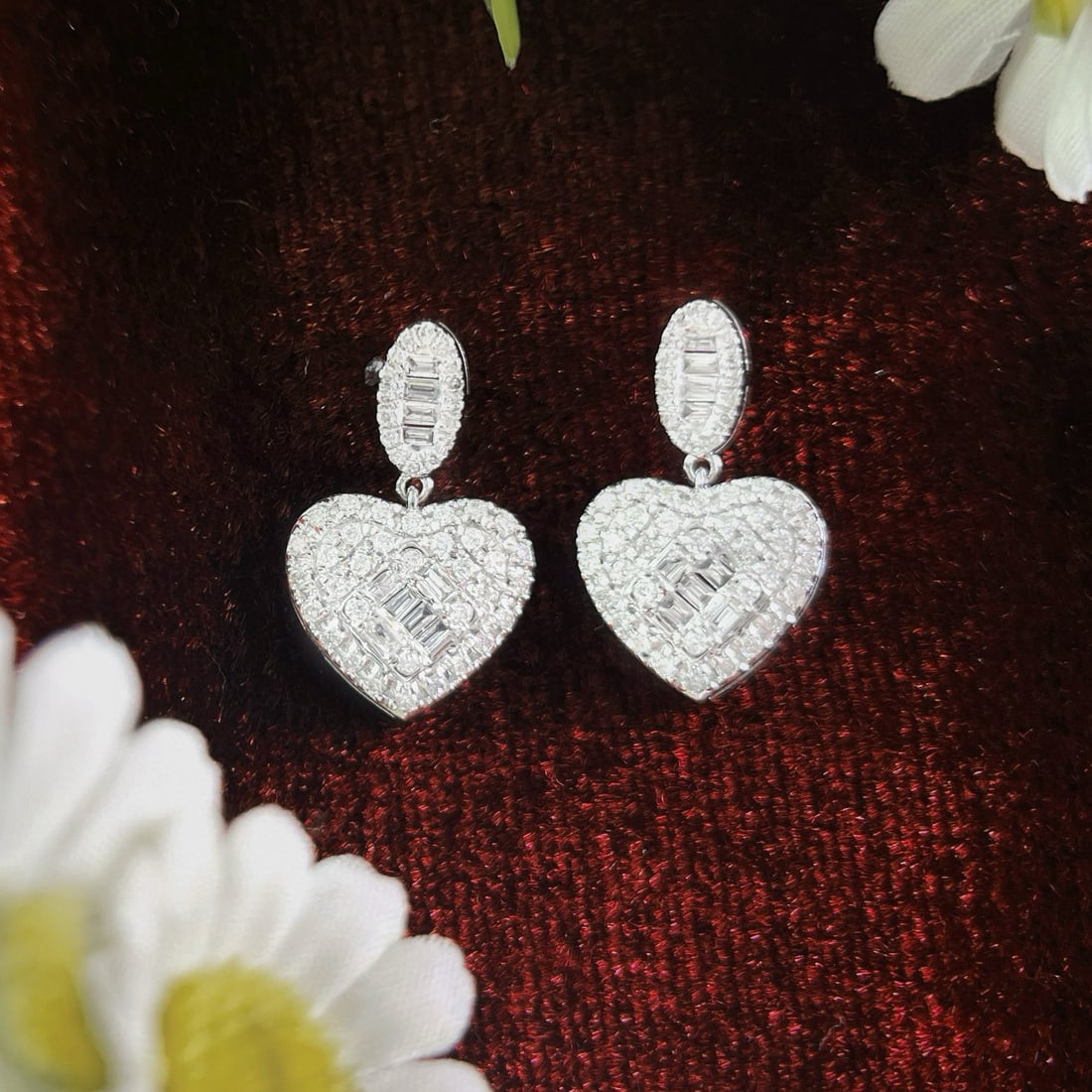 14k Gold 0.9 Ct Natural H Diamond Earrings - 6