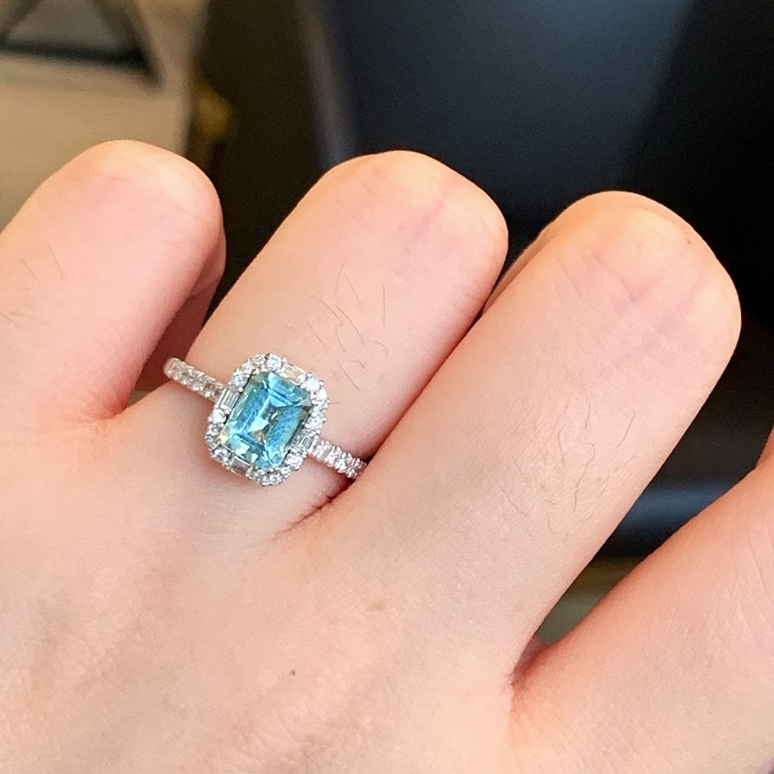 14k Gold 1.34 Ctw Natural Aquamarine & Diamond Ring - 5