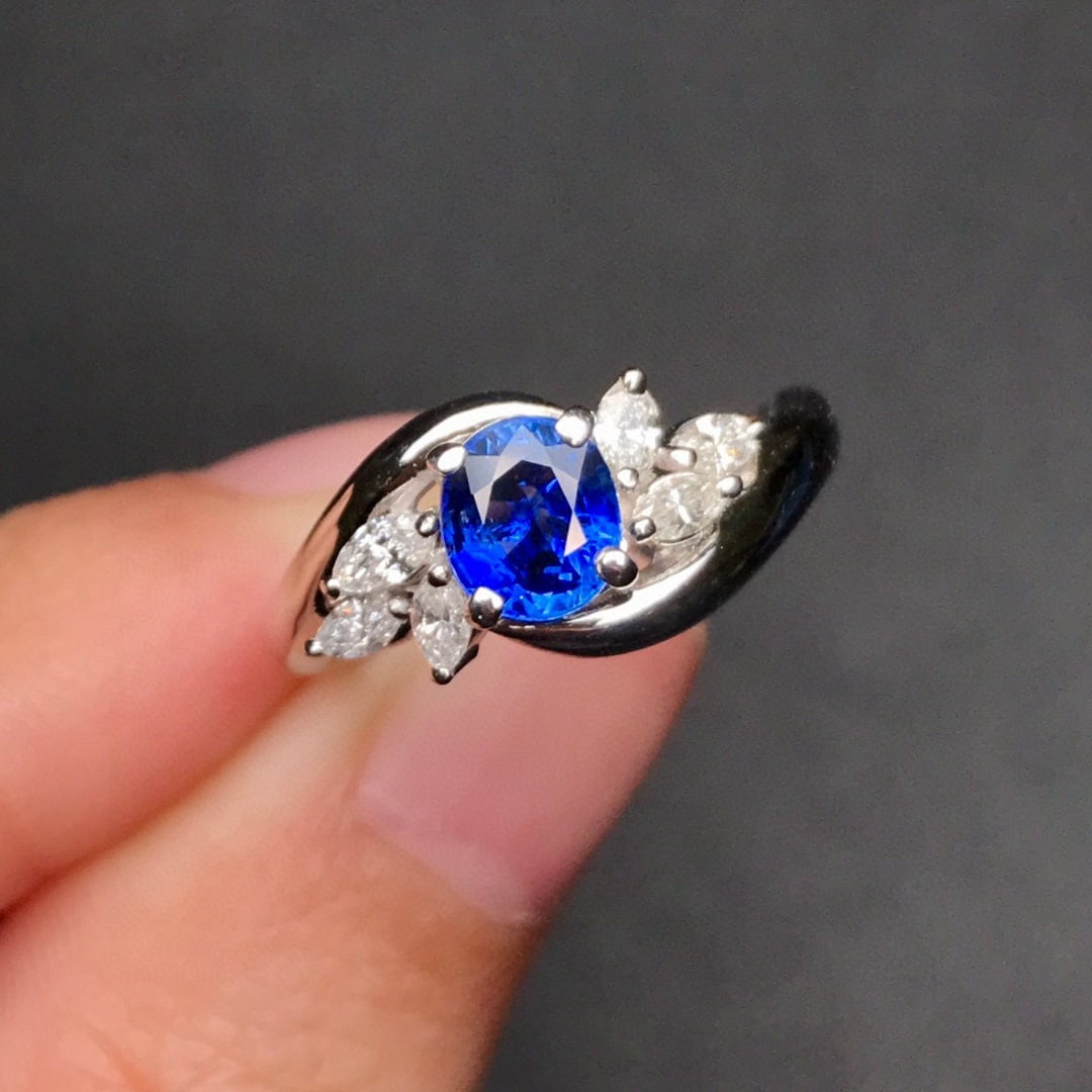 14k Gold 1.30 Ctw Natural Sapphire & Diamond Ring - 2
