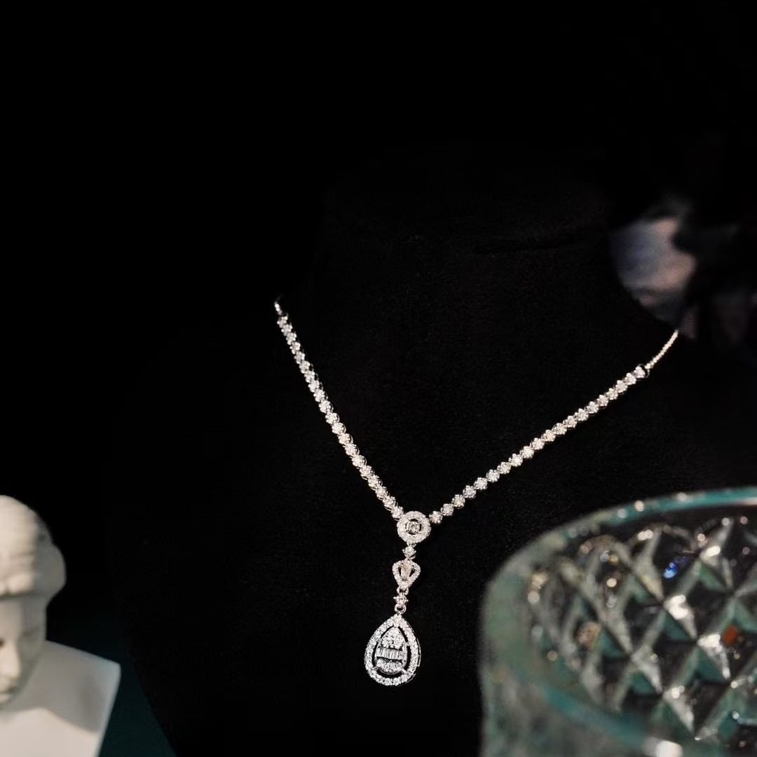 14k Gold 1.08 Ct Natural H Diamond Necklace - 3