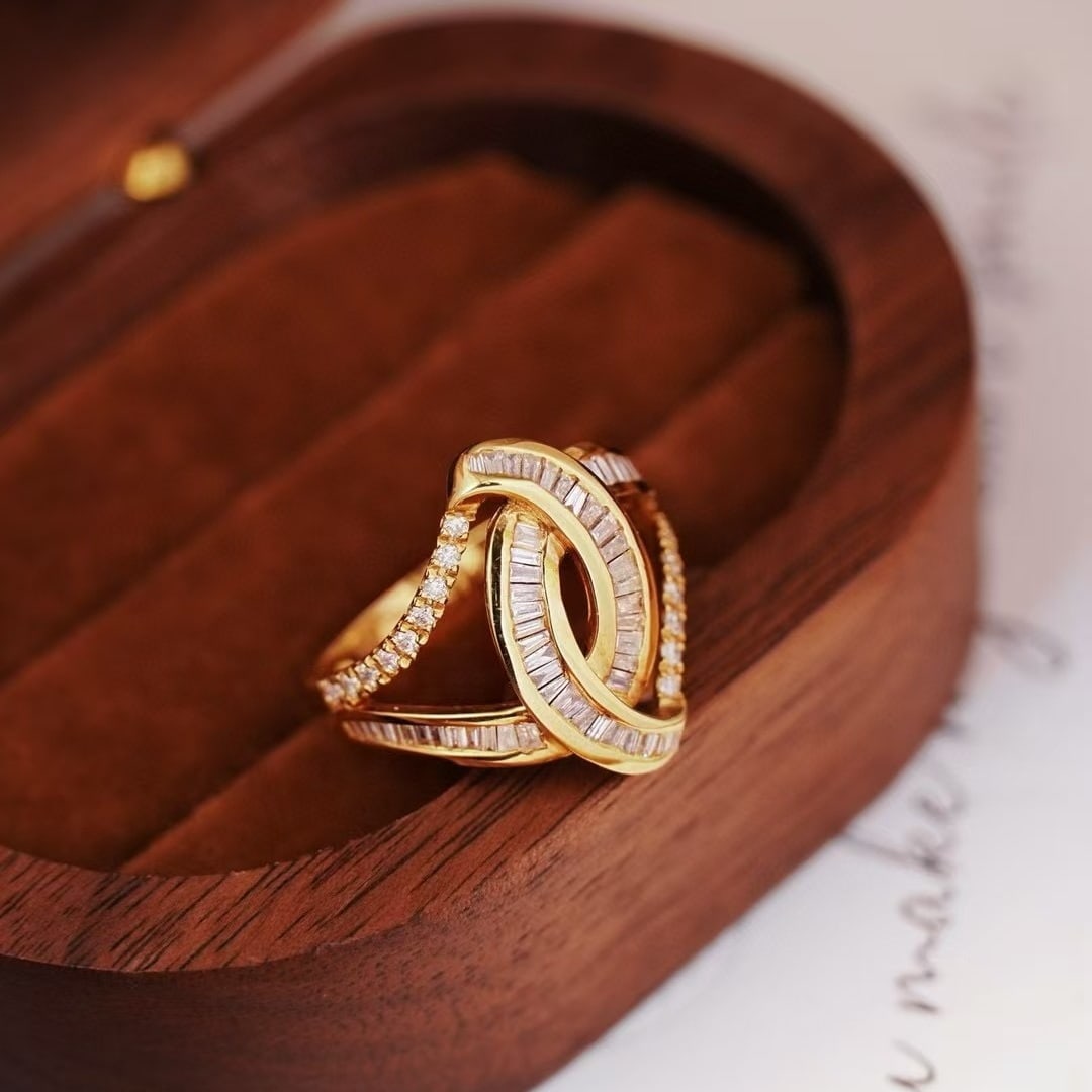 14k Gold 0.9 Ct Natural H Diamond Ring - 5
