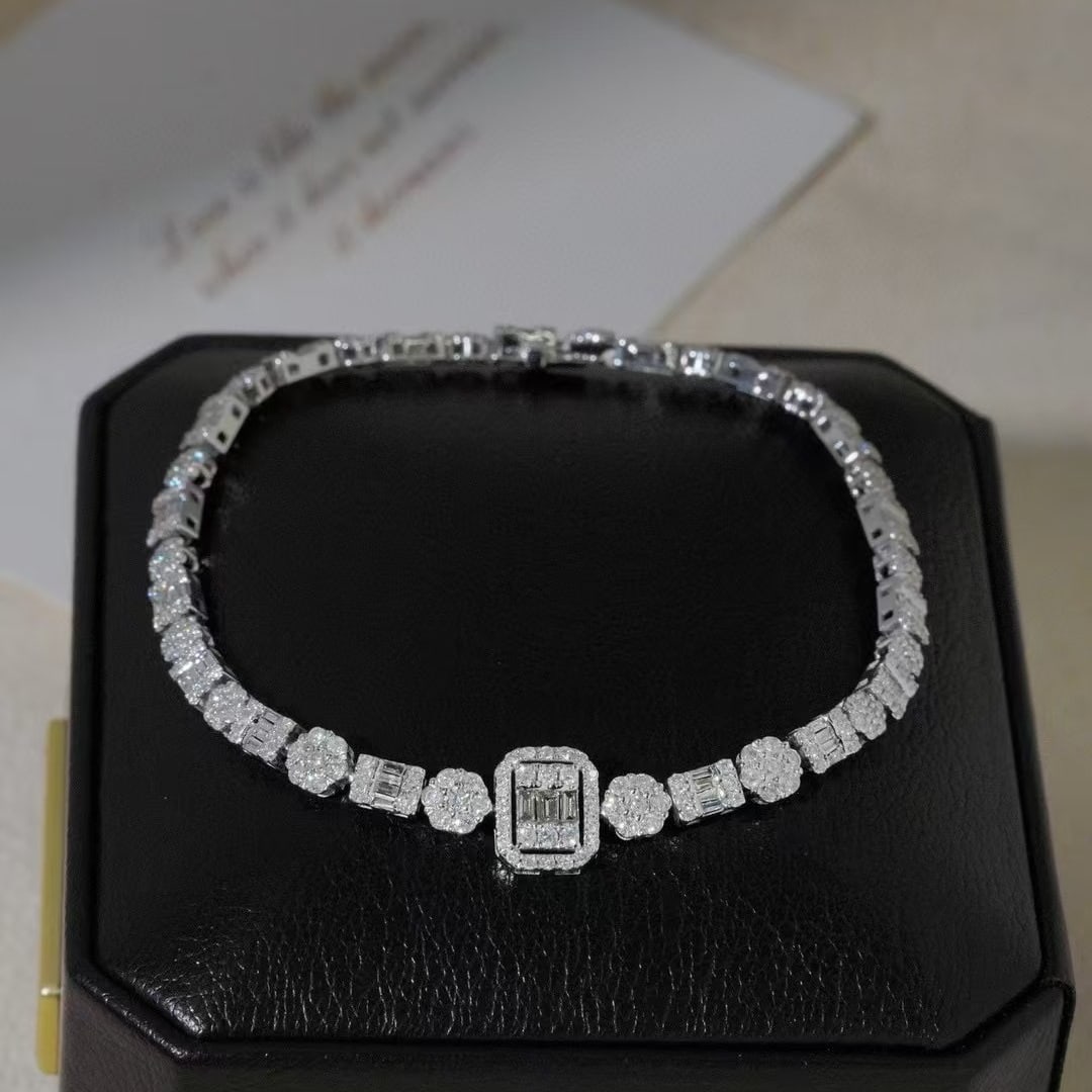 14k Gold 3.2 Ct Natural H Diamond Bracelet - 5