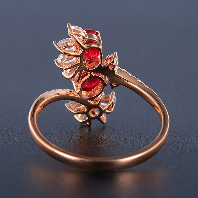 14k Gold 1.07 Ctw Natural Ruby & Diamond Ring - 3