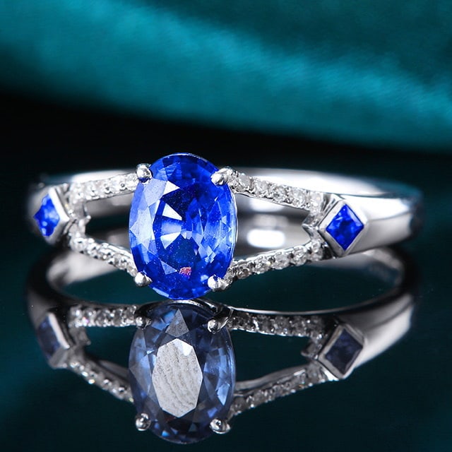 14k Gold 1.21 Ctw Natural Sapphire & Sapphire Ring - 2
