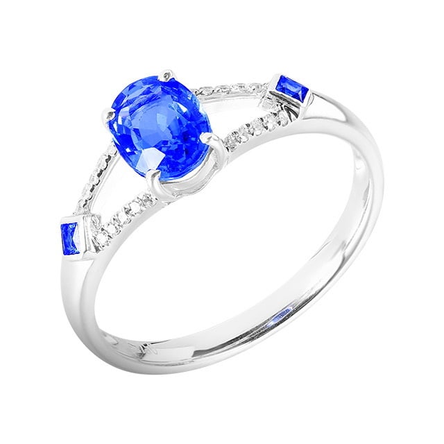 14k Gold 1.21 Ctw Natural Sapphire & Sapphire Ring - 4