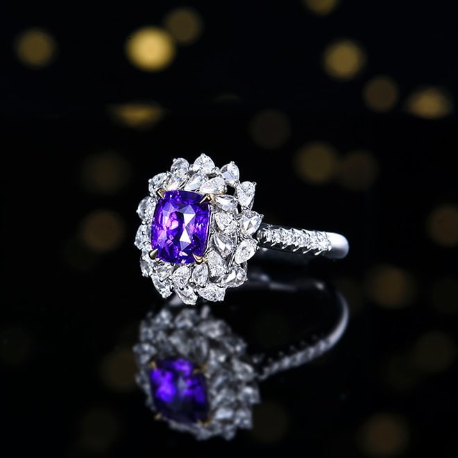14k Gold 3.02 Ctw Natural Sapphire & Diamond Ring/pendant( Without Chain ) - 2