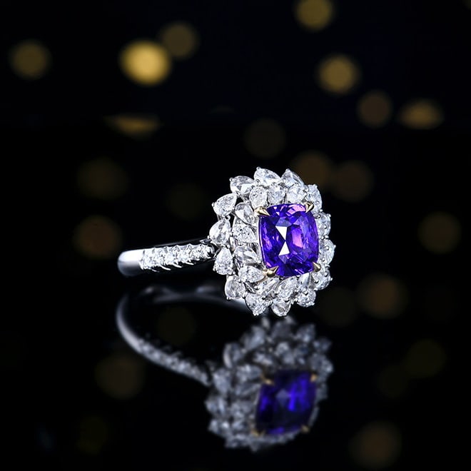 14k Gold 3.02 Ctw Natural Sapphire & Diamond Ring/pendant( Without Chain ) - 3