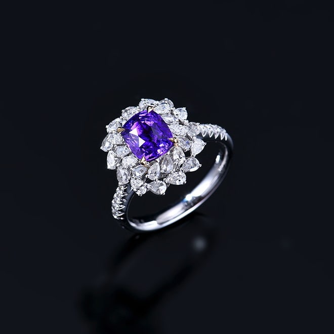 14k Gold 3.02 Ctw Natural Sapphire & Diamond Ring/pendant( Without Chain ) - 6