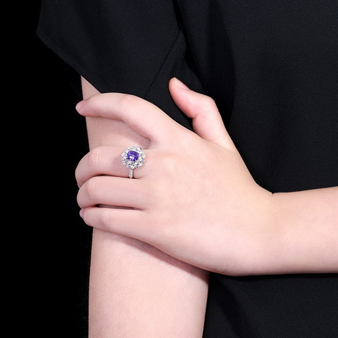 14k Gold 3.02 Ctw Natural Sapphire & Diamond Ring/pendant( Without Chain ) - 7