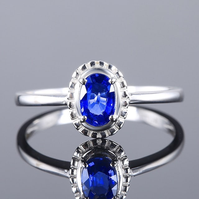 14k Gold 0.55 Ct Natural Sapphire Ring: Ref:230982041 / / gold content:14k gold / / ring size:7. 25us / / / / main gemstone:sapphire / / shape:oval / / carat weight:0. 55ct / / color:blue / / treatment:natural / / Condition: New Low