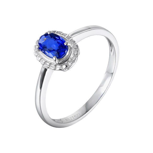 14k Gold 0.55 Ct Natural Sapphire Ring - 4