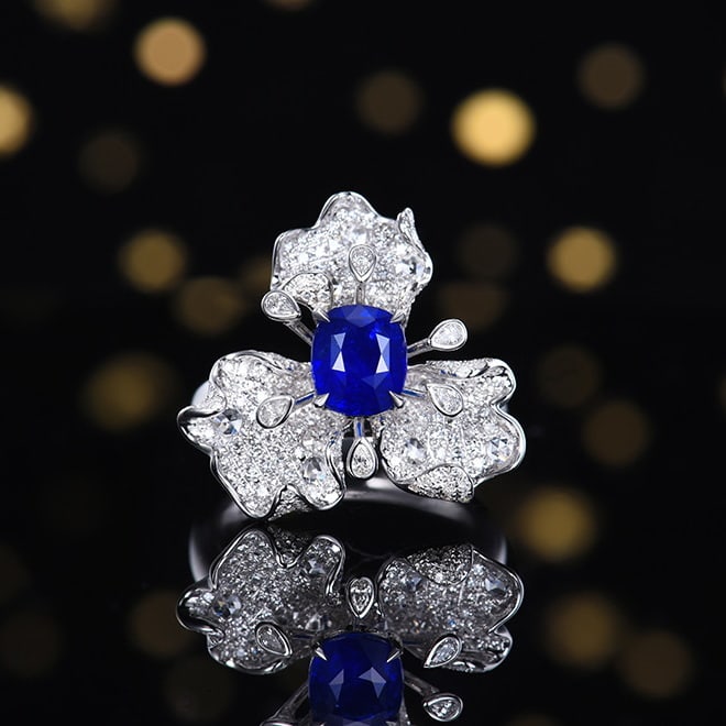 14k Gold 3.00 Ctw Natural Sapphire & Diamond Ring/pendant( Without Chain ): Ref:230982049 / / gold content:14k gold / / ring size:7. 25us / / / / main gemstone:sapphire / / shape:cushion / / carat weight:2. 11ct / / color:royal blue / / treatment:natural / / / / adjacent