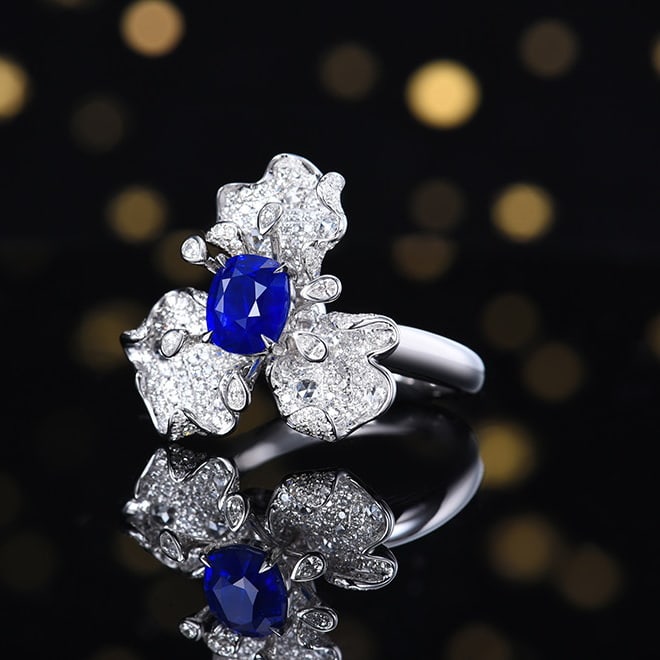 14k Gold 3.00 Ctw Natural Sapphire & Diamond Ring/pendant( Without Chain ) - 2