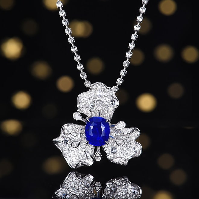 14k Gold 3.00 Ctw Natural Sapphire & Diamond Ring/pendant( Without Chain ) - 3